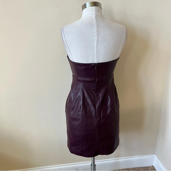 Ashley Park vegan leather notch neck rosette dress 17219 - Picture 5 of 10
